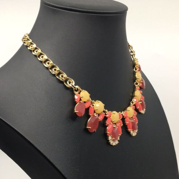 Kate Spade Steamer Glow Graduated Collar Necklace Pink and Yellow Gold Tone - Picture 3 of 16
